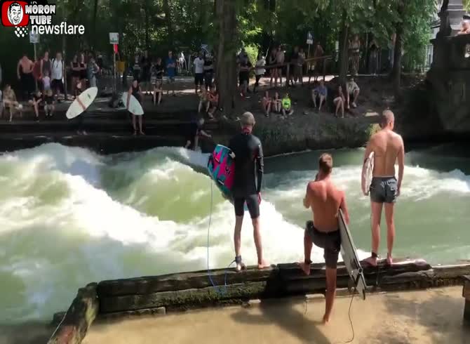 Video :A surf spot in the heart of the city of Munich (Germany)
